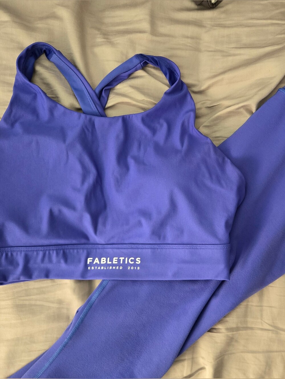 Fabletics Luxe Plum/Dusted Lilac Work Out Set